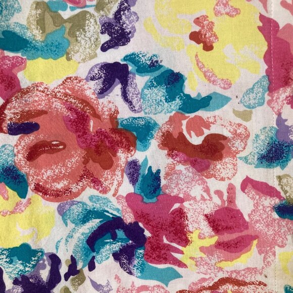 Womens Vintage Gitano Floral Button Shirt Short Sleeve L Green Pink Yellow - Picture 5 of 7